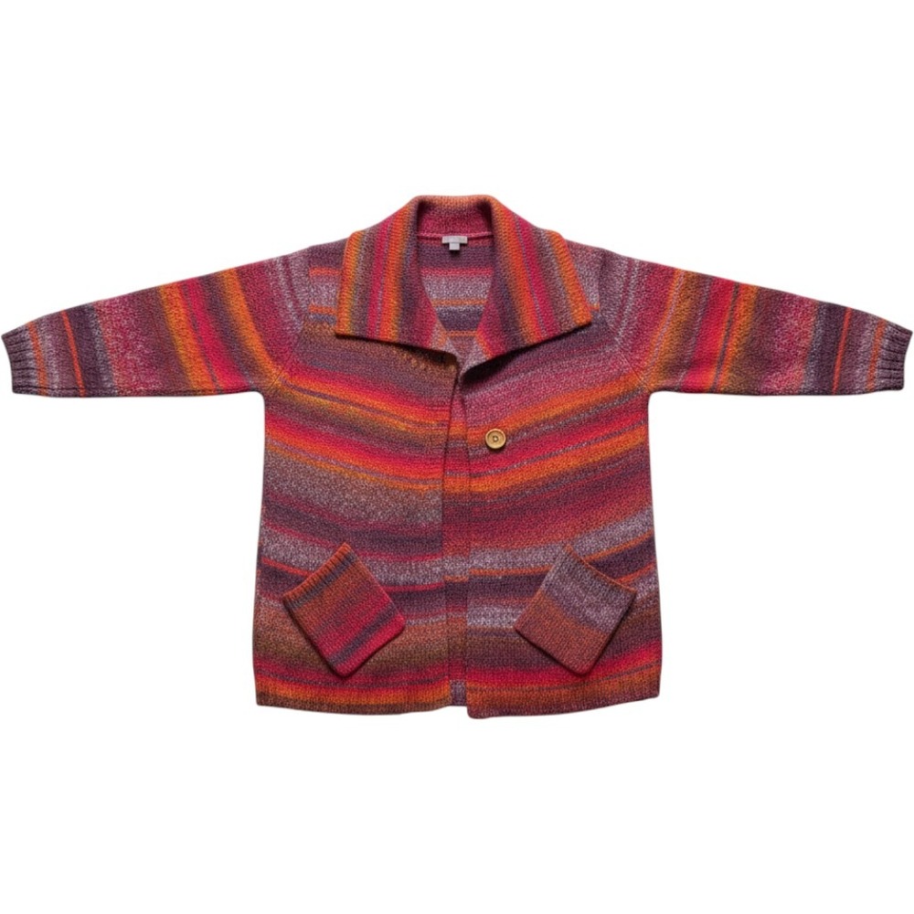 J. Jill Cardigan Sweater Small Multicolor Wool Blend Shawl Collar Oversized